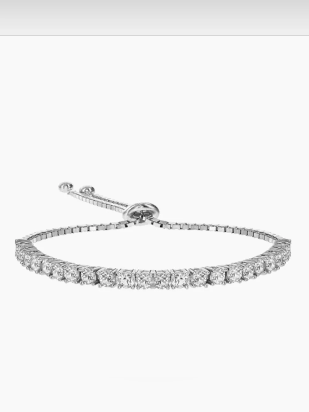 Classic Adjustable Tennis Bracelet with CZ Stones Set in Silver